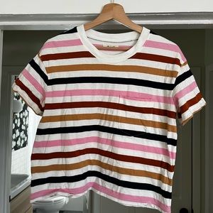 Madewell Striped Boxy Crop Tee